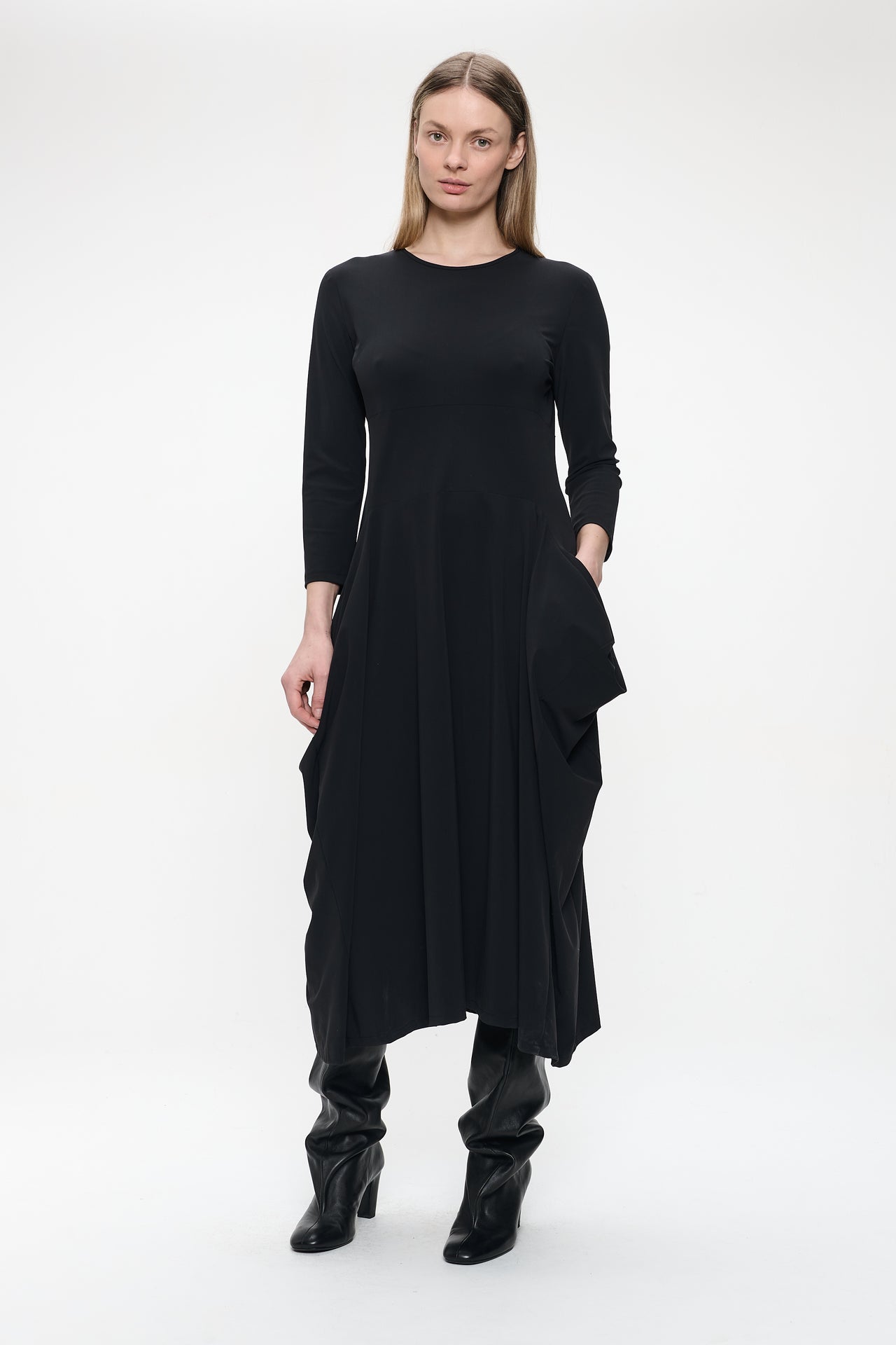 Denise dress technical jersey | Black