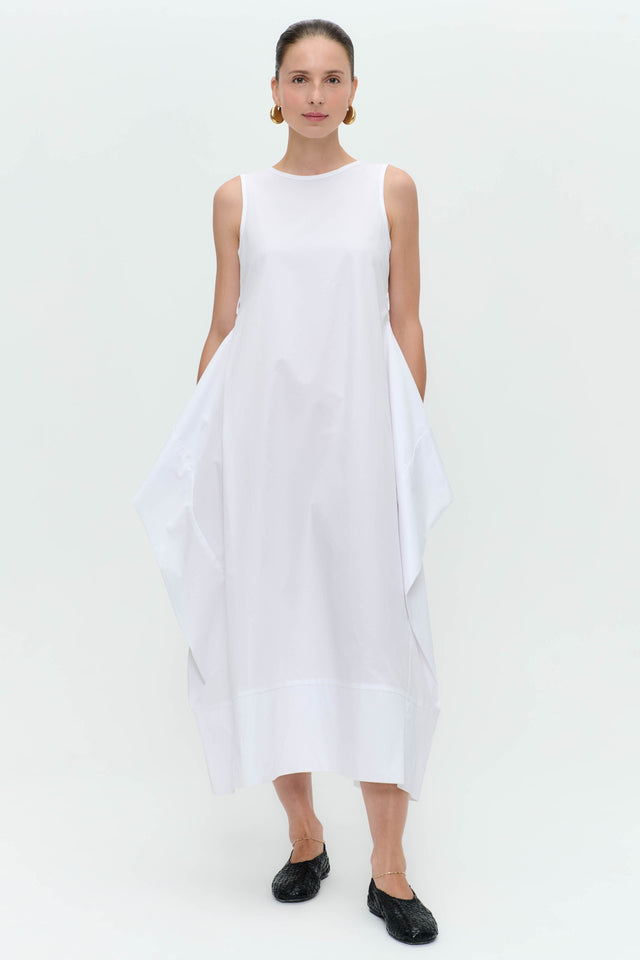 Poplin dress T747 | White