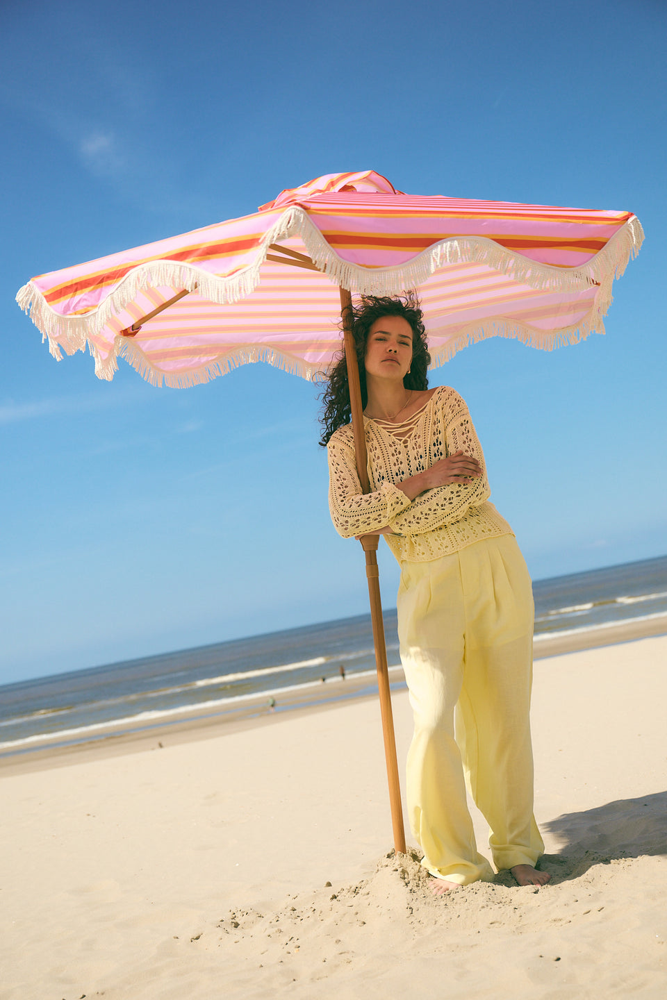 Hamako linnen mix pants | Yellow