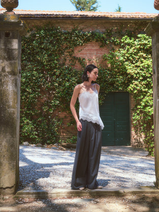 Nova viscose pleated pants | Grey