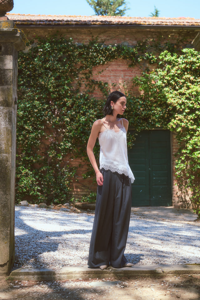 Nova viscose pleated pants | Grey