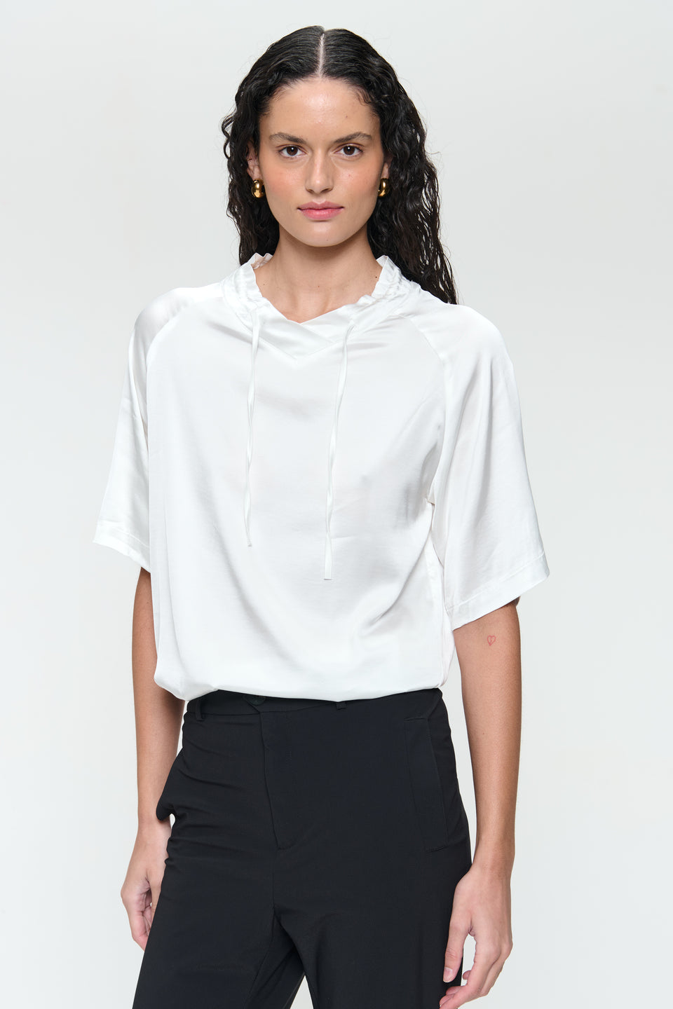 Gia stretch viscose top | Off White