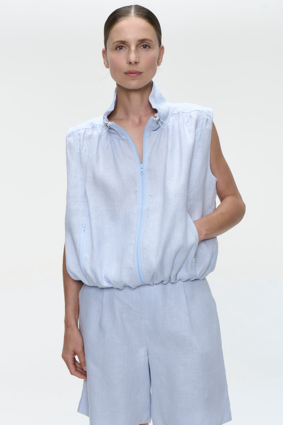 Rin linnen vest | Light blue