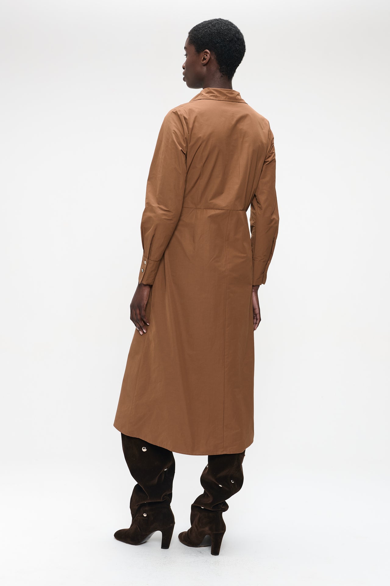 Edyta taffeta dress | Camel