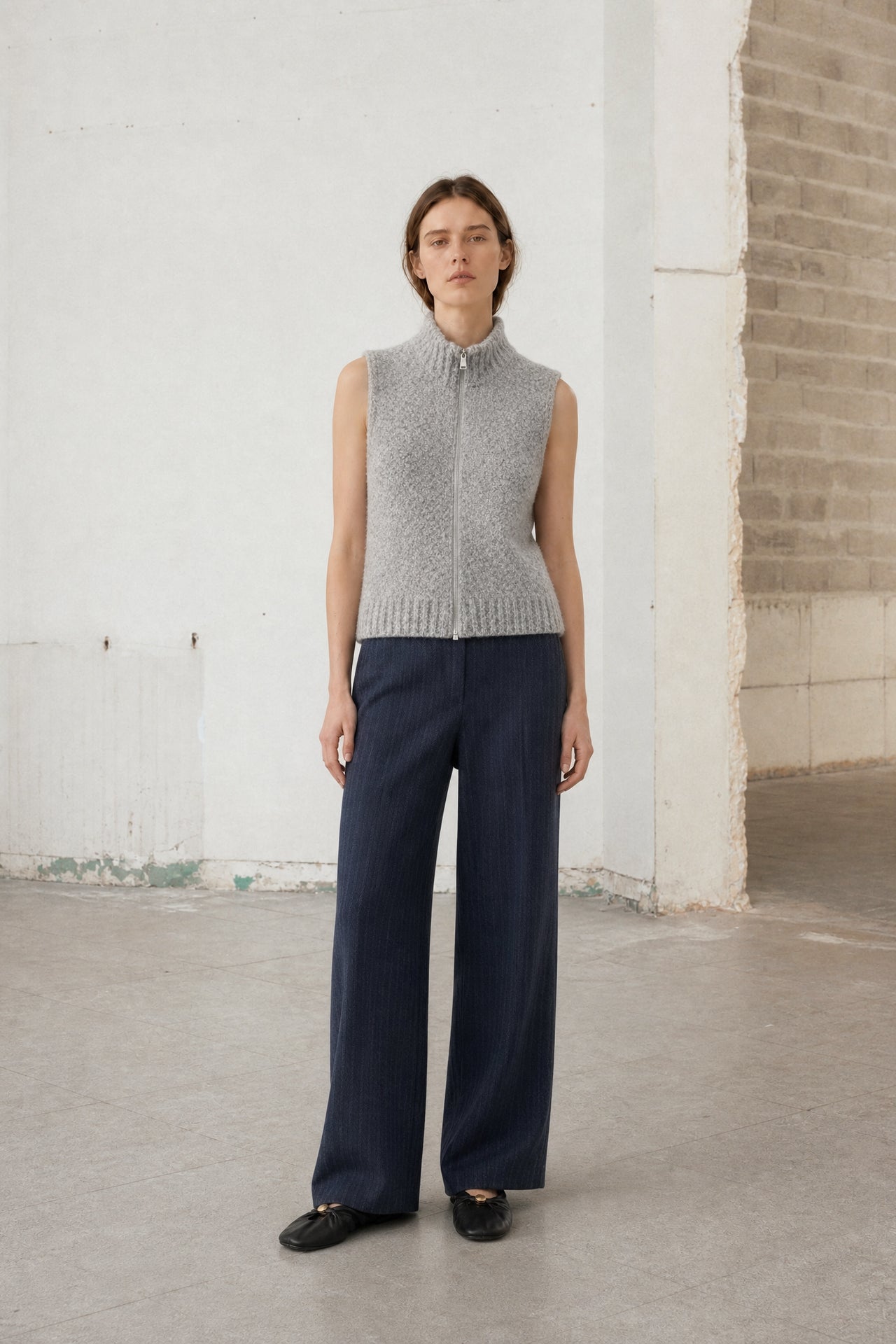 Viscose wide-leg pants | Blue