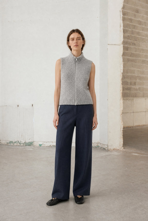 Viscose wide-leg pants | Blue