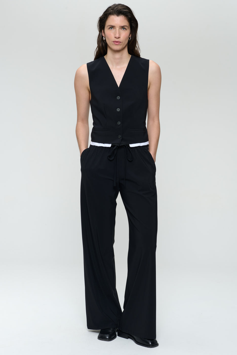 Antiny stretch technical jersey pants | Black