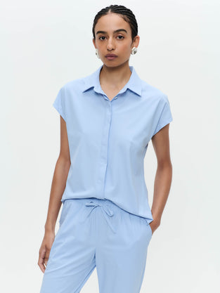 Wilma blouse technical jersey | Mid Blue