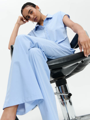 Wilma blouse technical jersey | Mid Blue