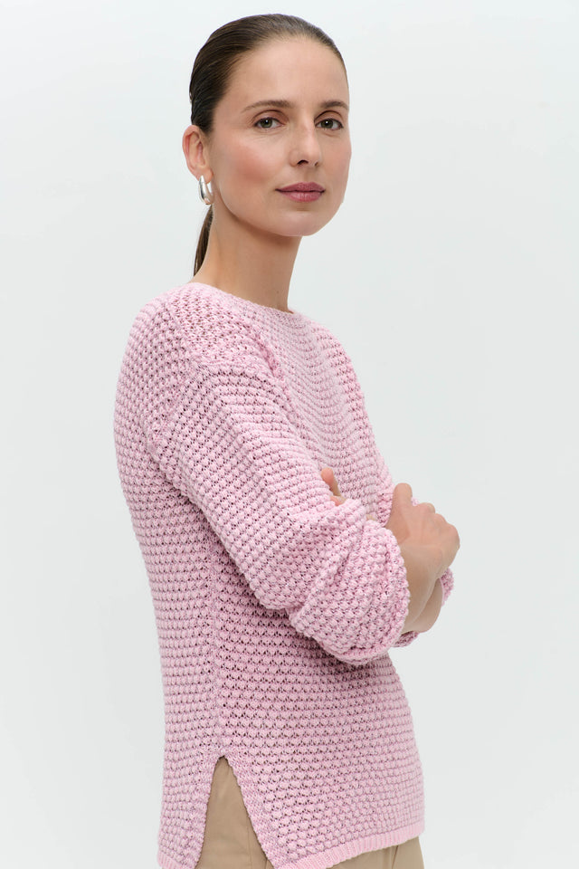 Cotton viscose blend pullover 9050 | Rose