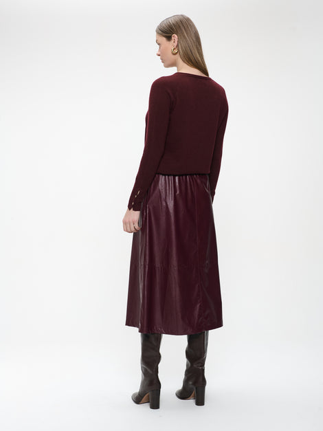 Nitty eco leather skirt | Bordo