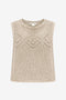 Sequined hole top 25052 | Beige