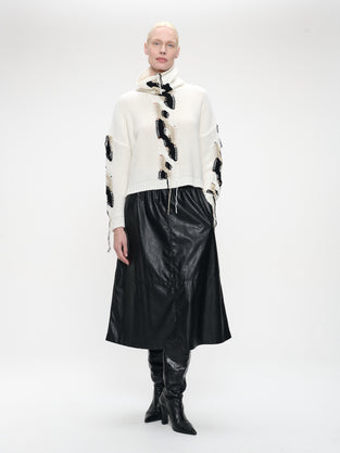Fancy high neck Pullover H25024 | Off White