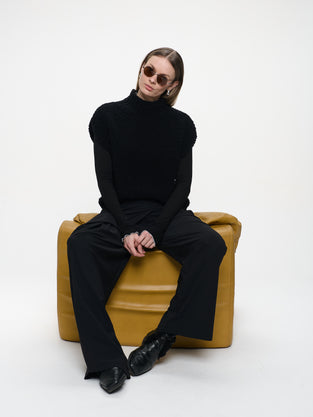 Coarse Boucle vest | Black