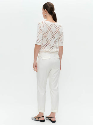 Openwork top with sequins 9040 | Off White