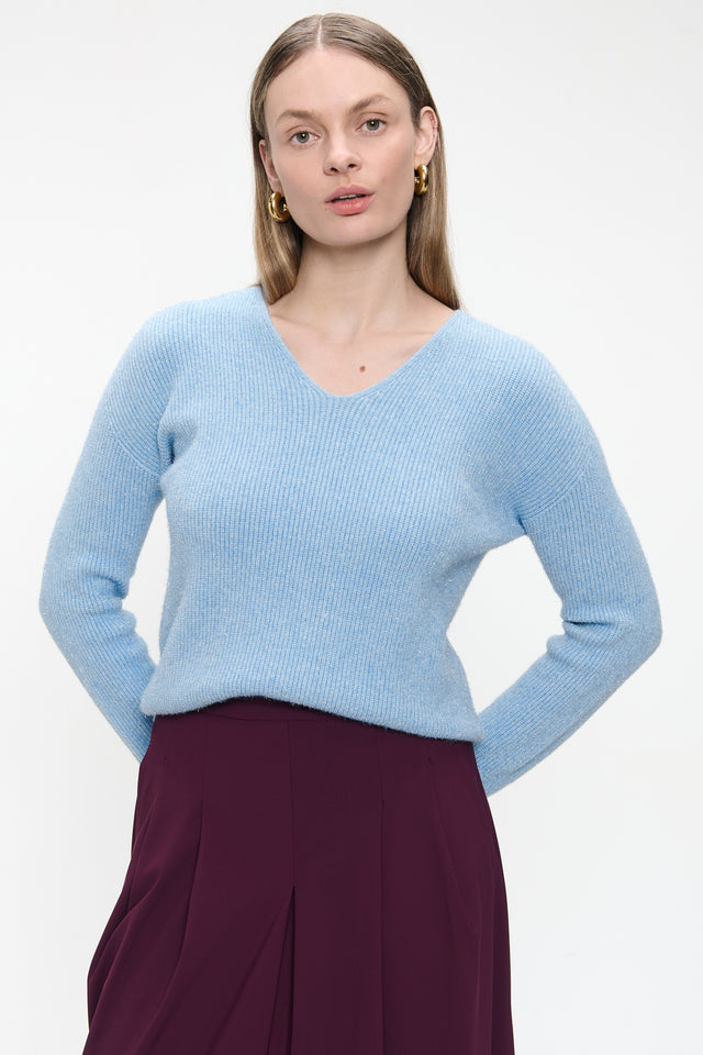 Pullover shiny viscose NB2470 | Light Blue