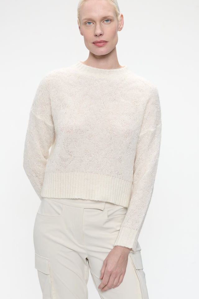 Pullover shiny alpaca H24423 | Ecru