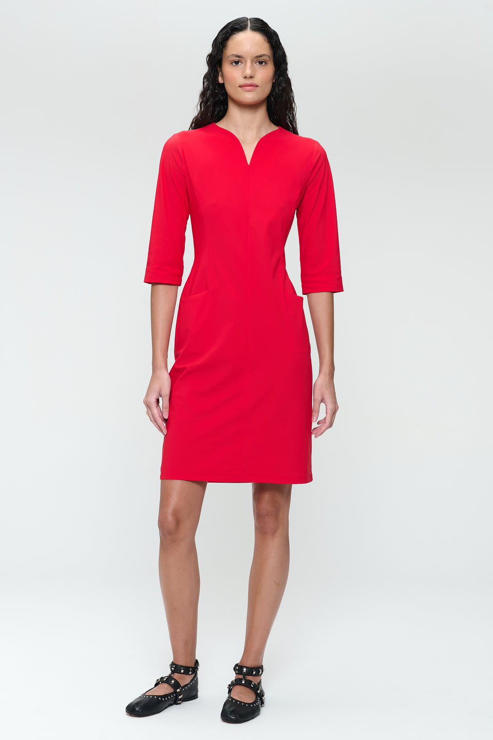 Martinas stretch technical jersey dress | Red