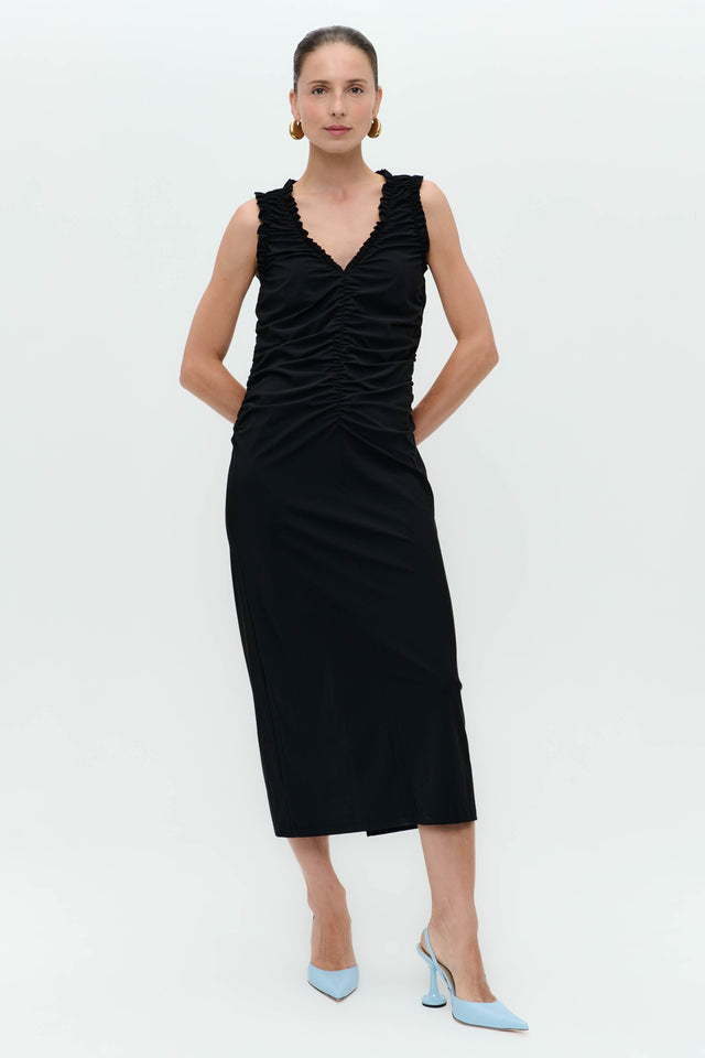 Romana dress technical jersey long | Black