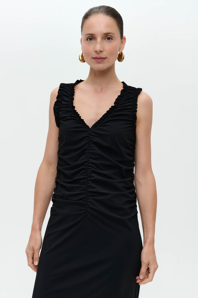 Romana dress technical jersey long | Black
