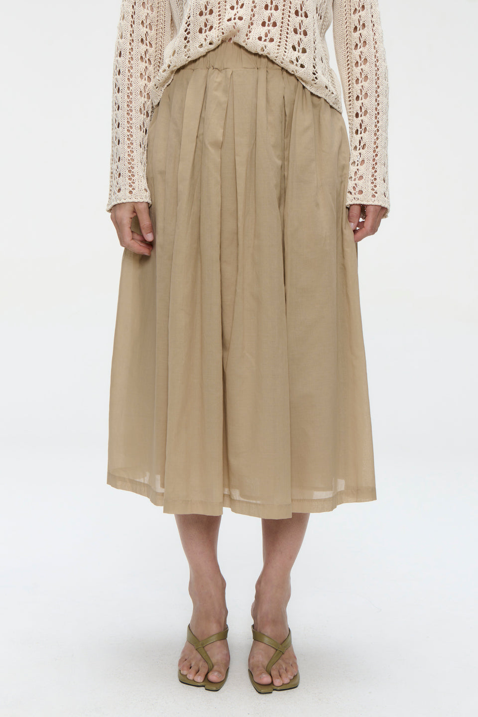 Alle voile cotton skirt | Beige
