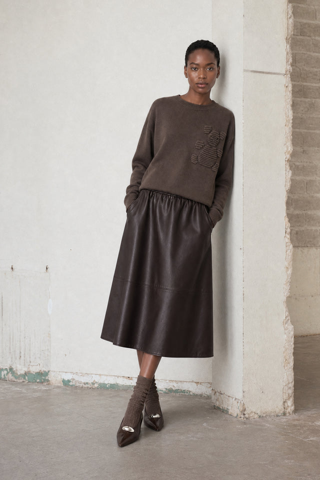 Viscose blend bear pullover 3040 | Brown