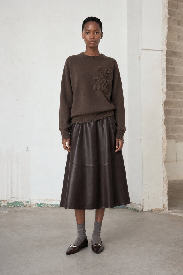 Viscose blend bear pullover 3040 | Brown