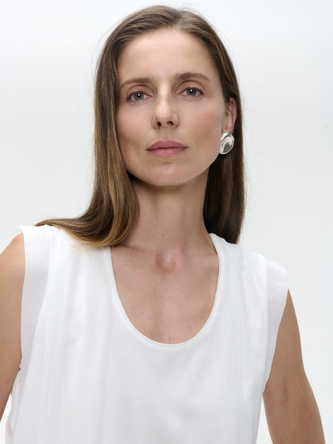 Gigia viscose cotton top | Off White