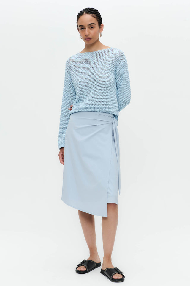 Cotton viscose blend pullover 9050 | Light Blue