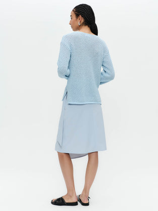 Cotton viscose blend pullover 9050 | Light Blue