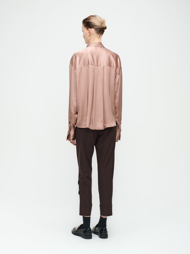 Delia Pants Technical Jersey | Dark Brown