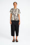 Lucca printed strech viscose top | White