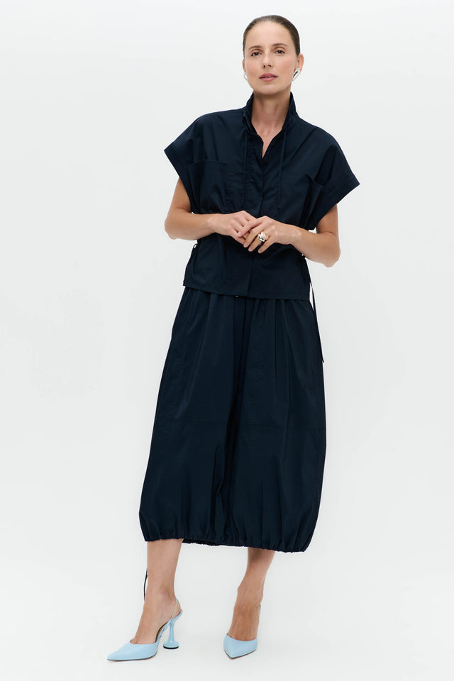 Paola polplin jacket blouse | Blue