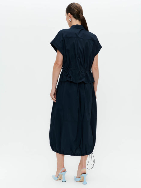 Paola polplin jacket blouse | Blue