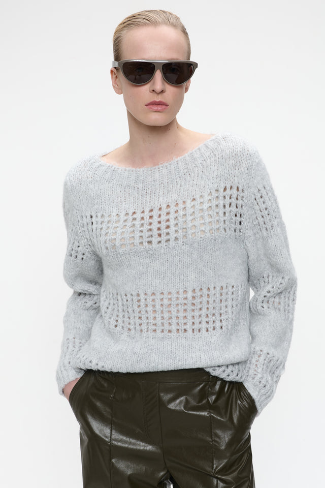 Shiny Pullover 1034 | Light Grey