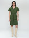 Evi strech technical jersey dress | Oliva green