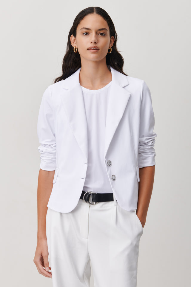 Atina Blazer Technical Jersey | White