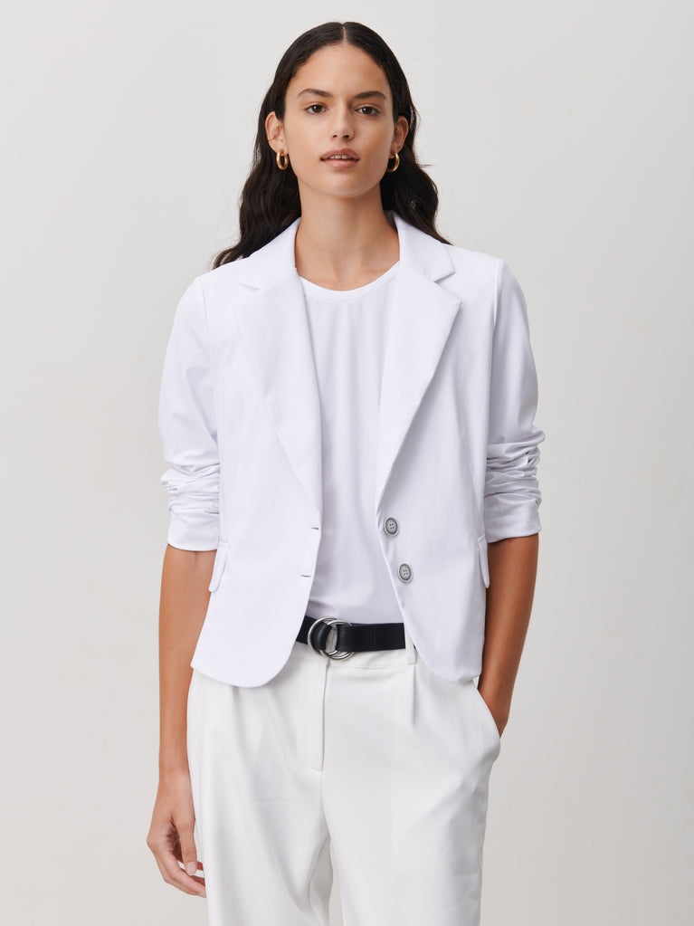 Atina Blazer Technical Jersey | White