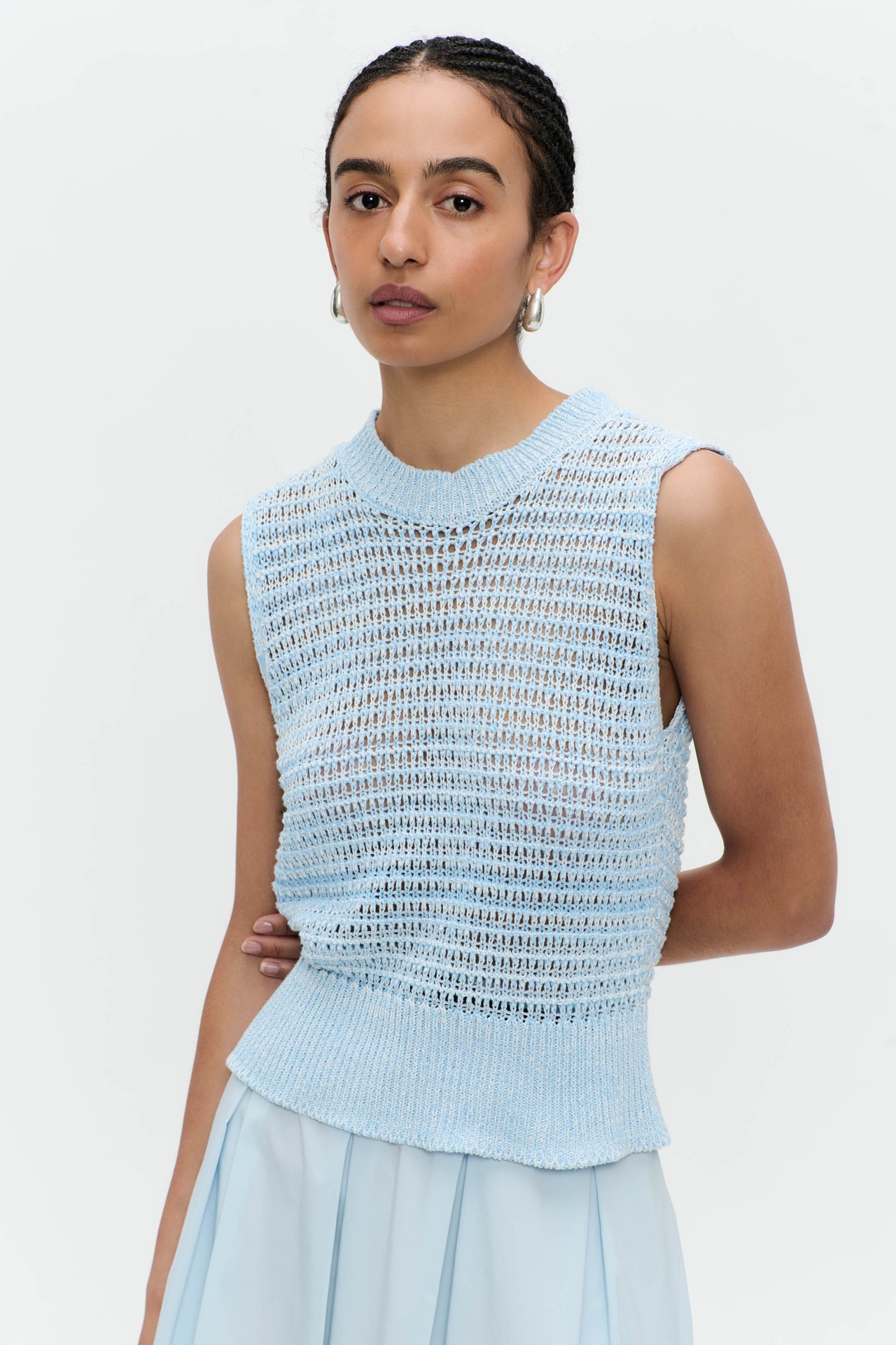 Multi colours cotton top 25020 | Blue Melange