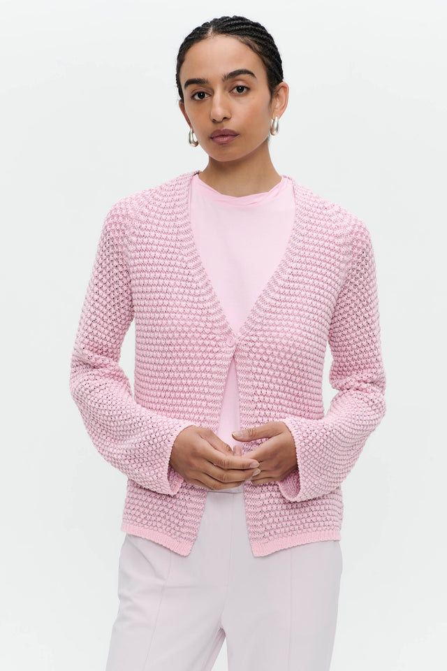 Cotton viscose blend cardigan 9052 | Rose
