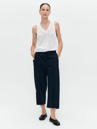 Openwork knit with sequins top 9084 | White