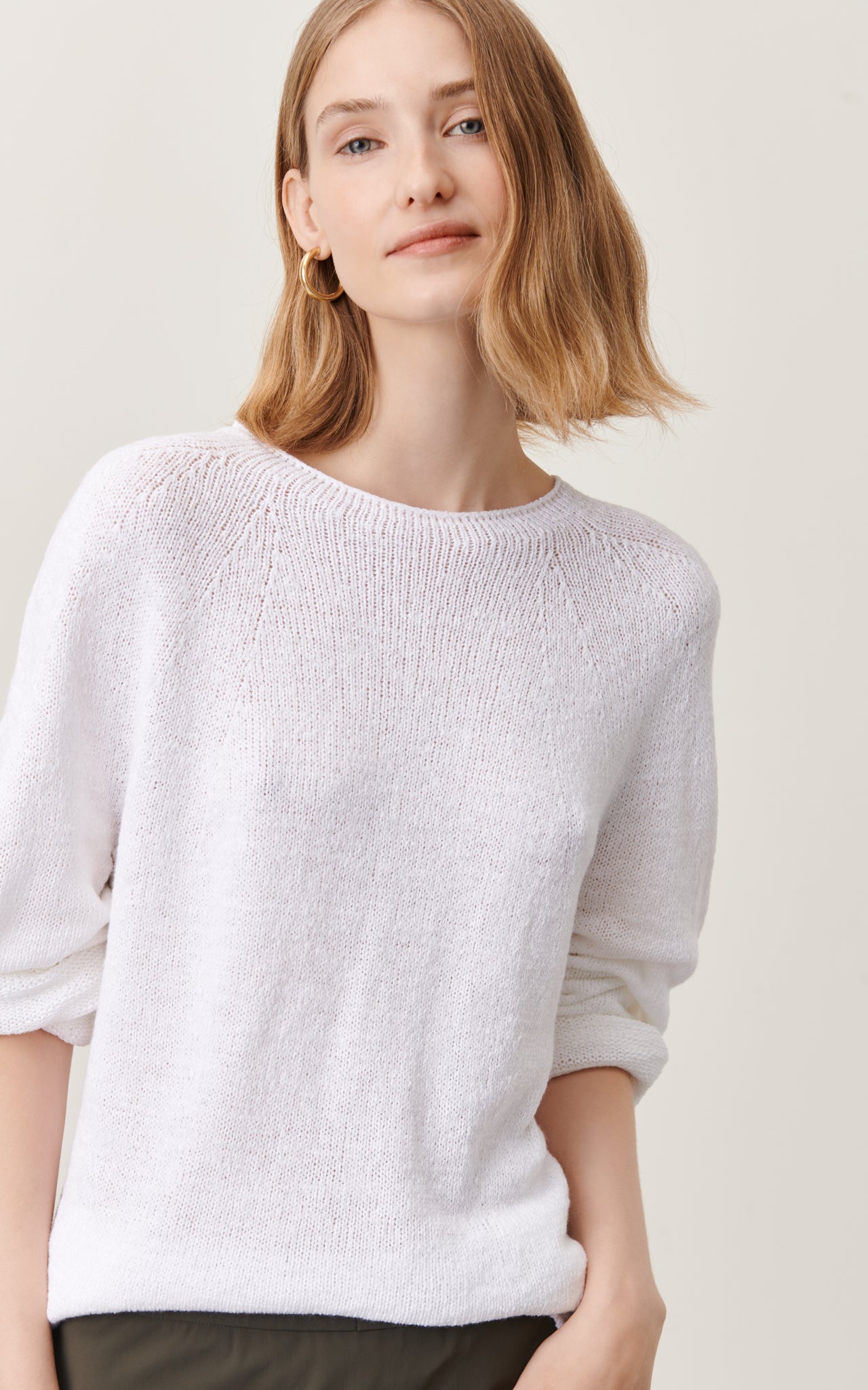 Wholegarment pullover | White