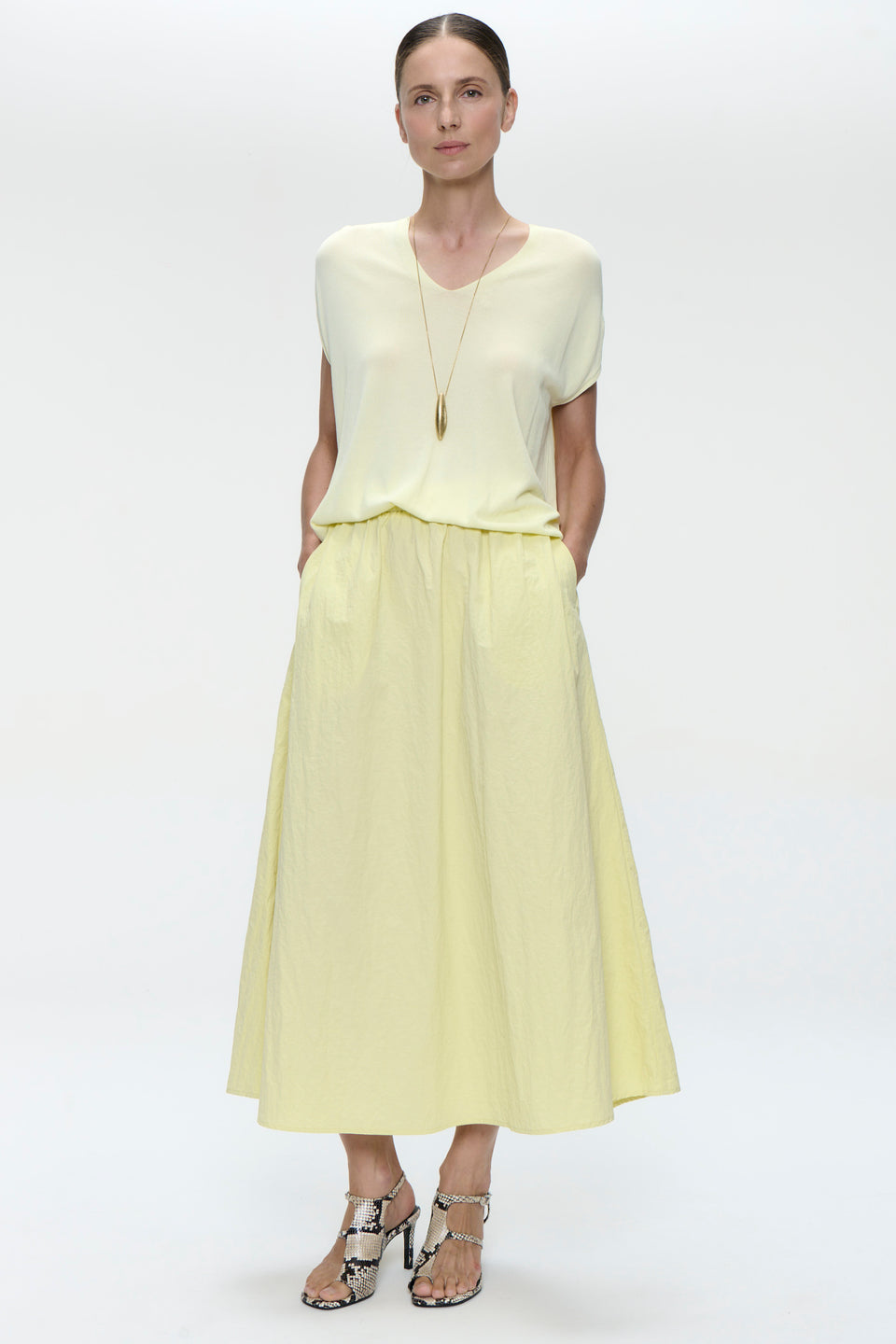 Haruna taffeta skirt | Yellow