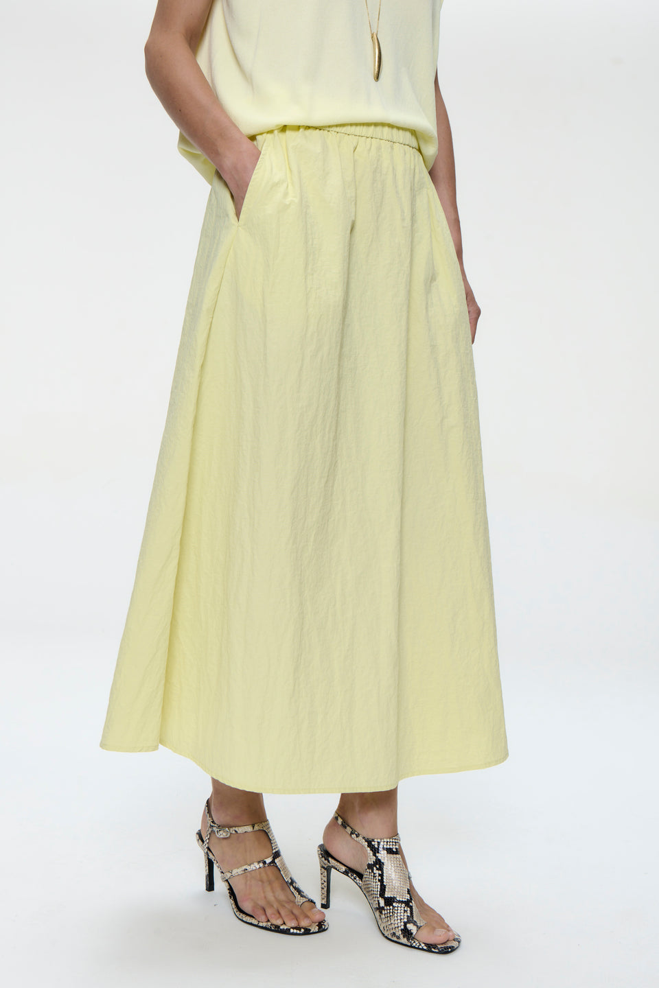 Haruna taffeta skirt | Yellow