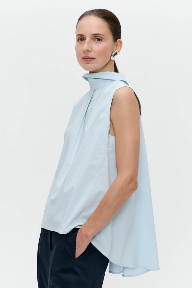 Dolche vitas poplin top | Light Blue