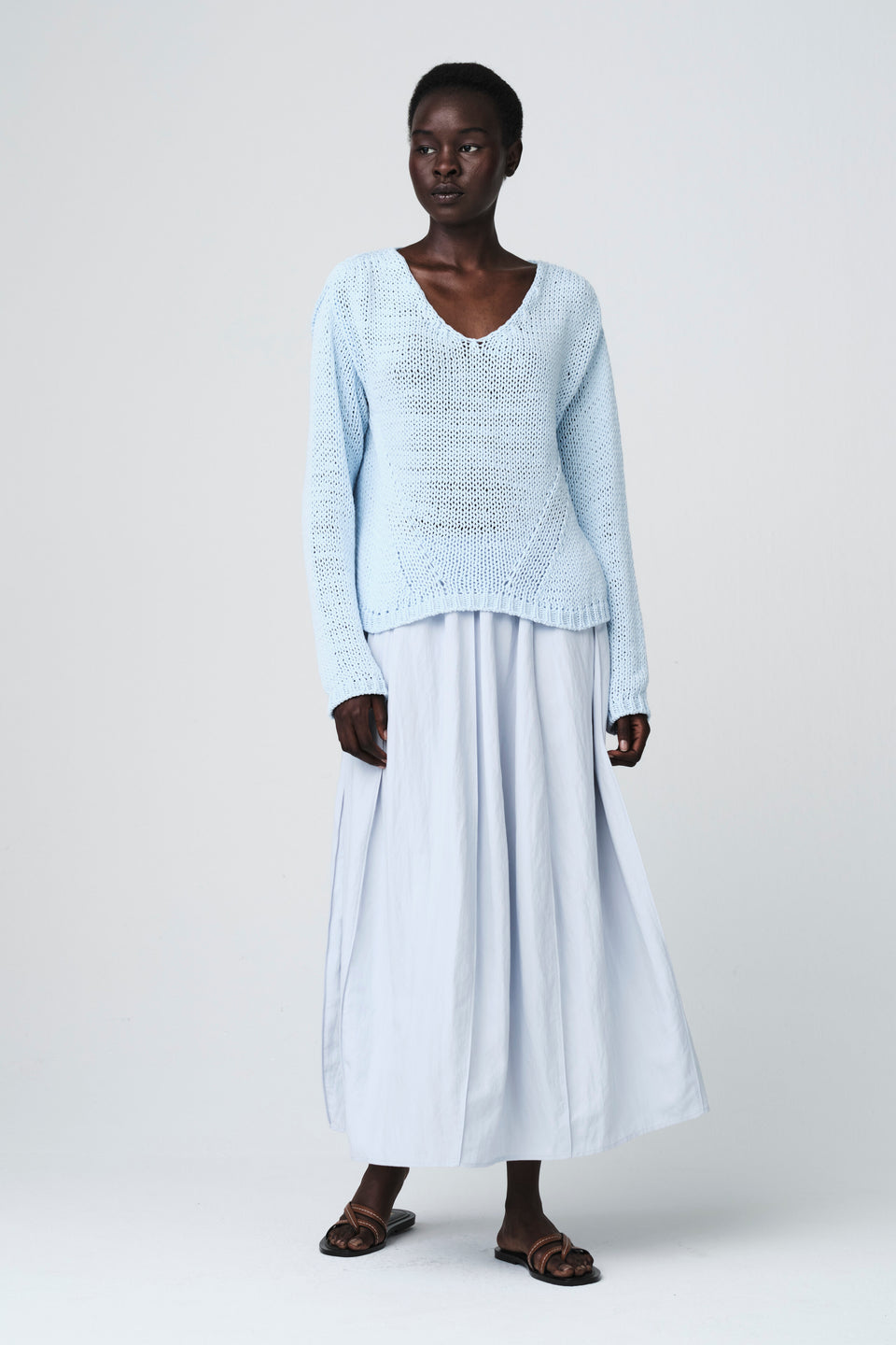 Fancy cotton Pullover E20197S | Light Blue