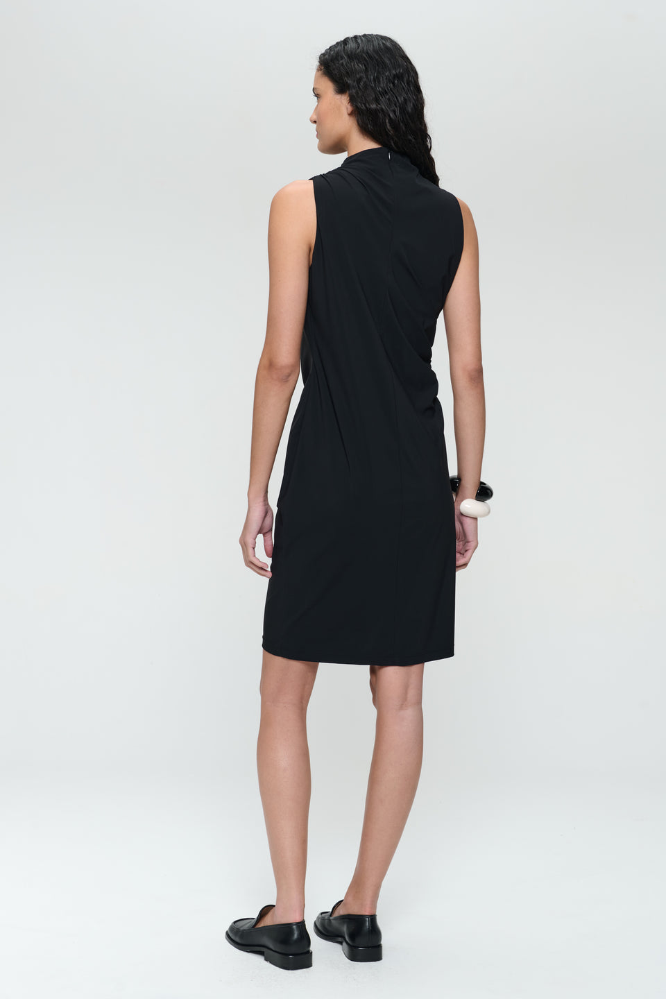 Verena stretch technical jersey dress | Black