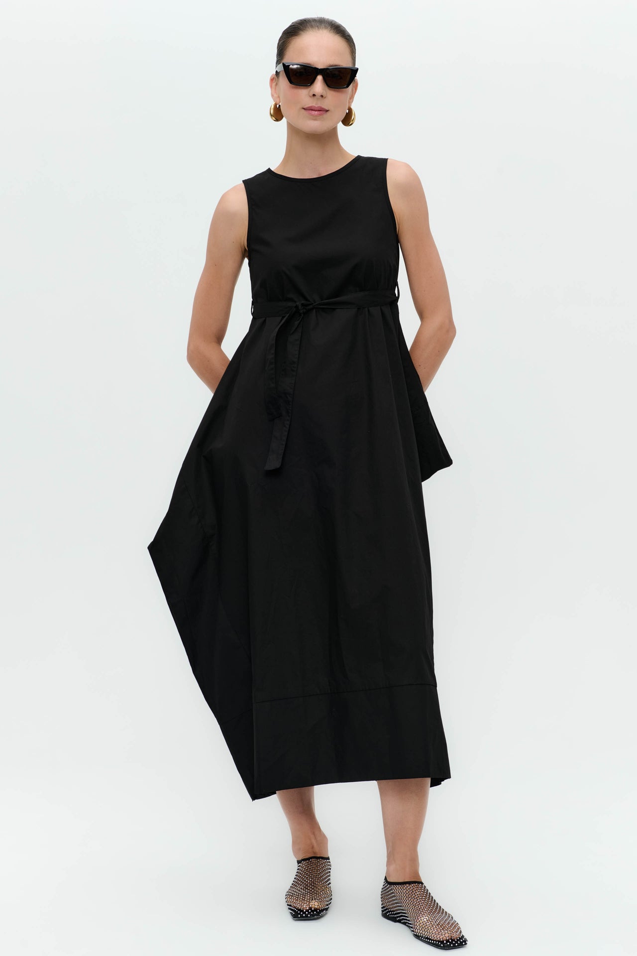 Poplin dress T747 | Black