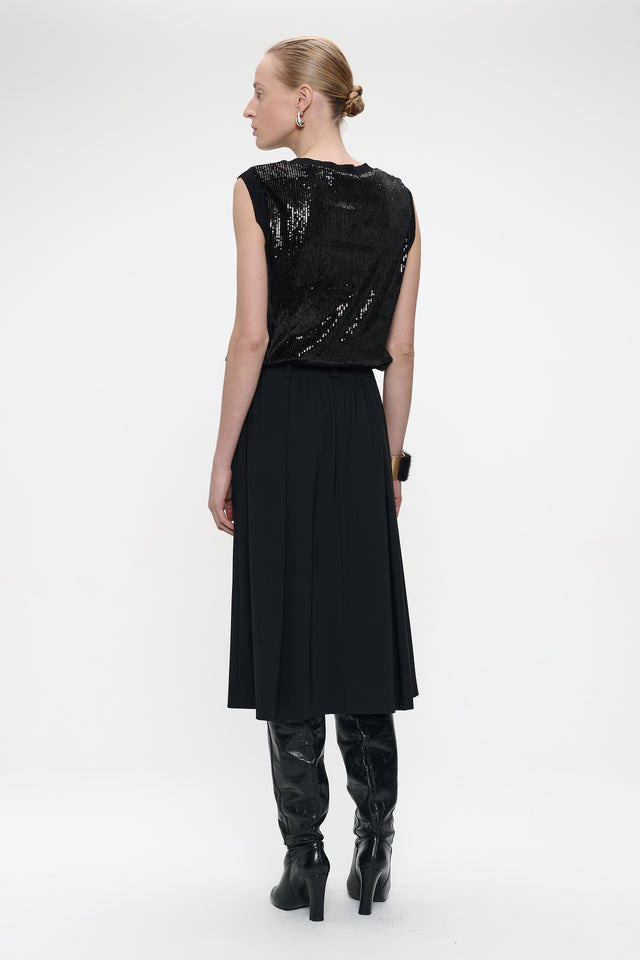 Raffaele skirt technical jersey | Black