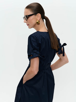 Dress cotton blend | Dark Blue